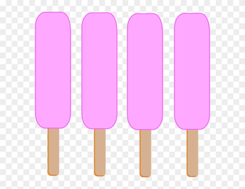 4 Pink Single Popsicle Clip Art - Pink Popsicle Png #172470