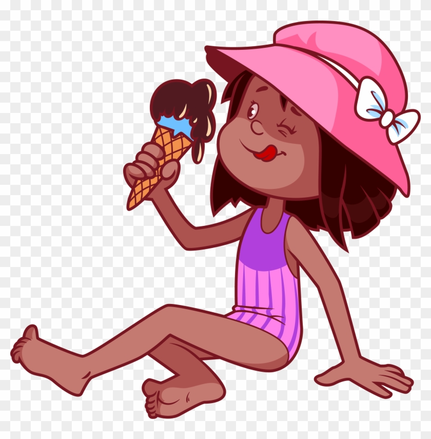 Cartoon Child Clip Art - Kid Eating Ice Cream Clipart #172520