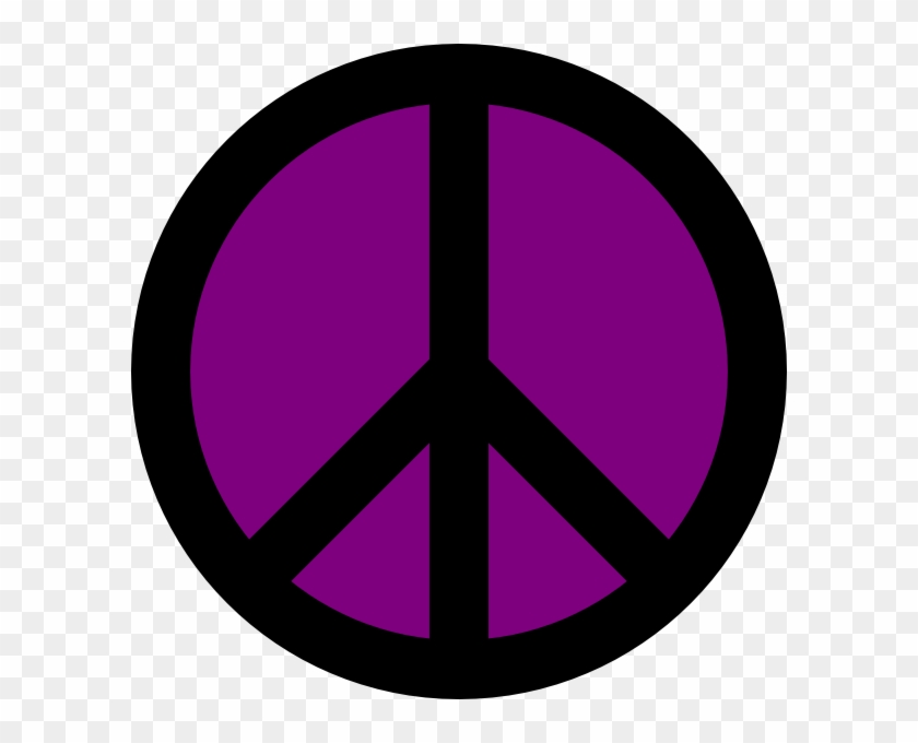 Peace Sign Clipart Small - Purple Peace Sign Clip Art #172566