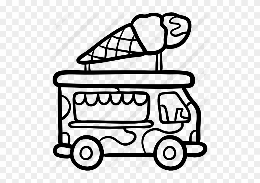 Ice Cream Truck - Black And White Ice Cream Truck Clip Art #172569