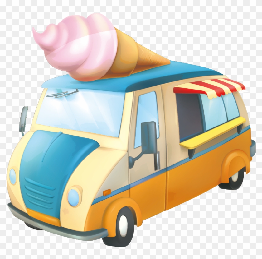 Ice Cream Van Street Food Royalty-free - Cartoon Candy Car #172572