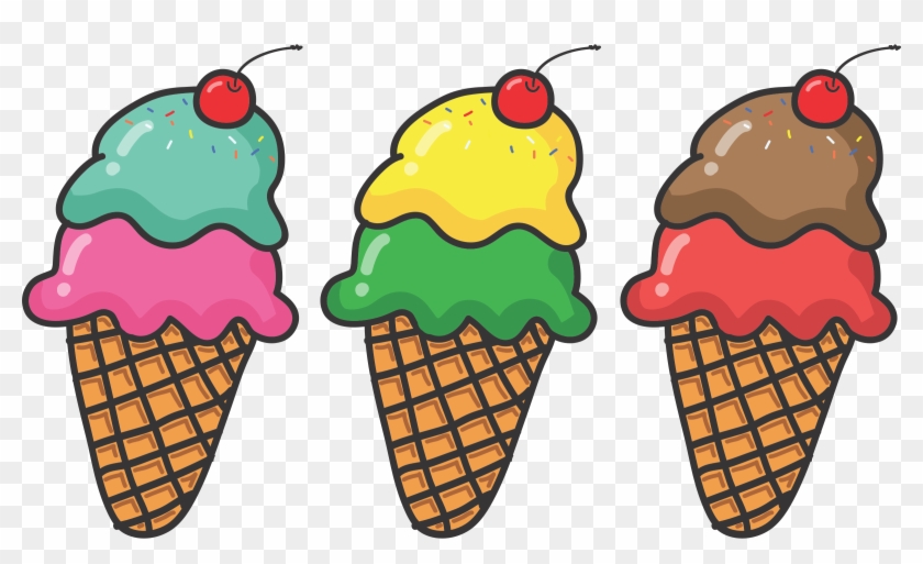 Three Ice Cream Cones - Ice Cream Cone Clip Art #172608