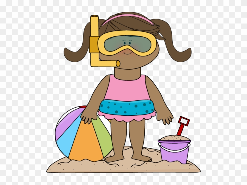 Summer Kids Clip Art - Girl At Beach Clipart #172621