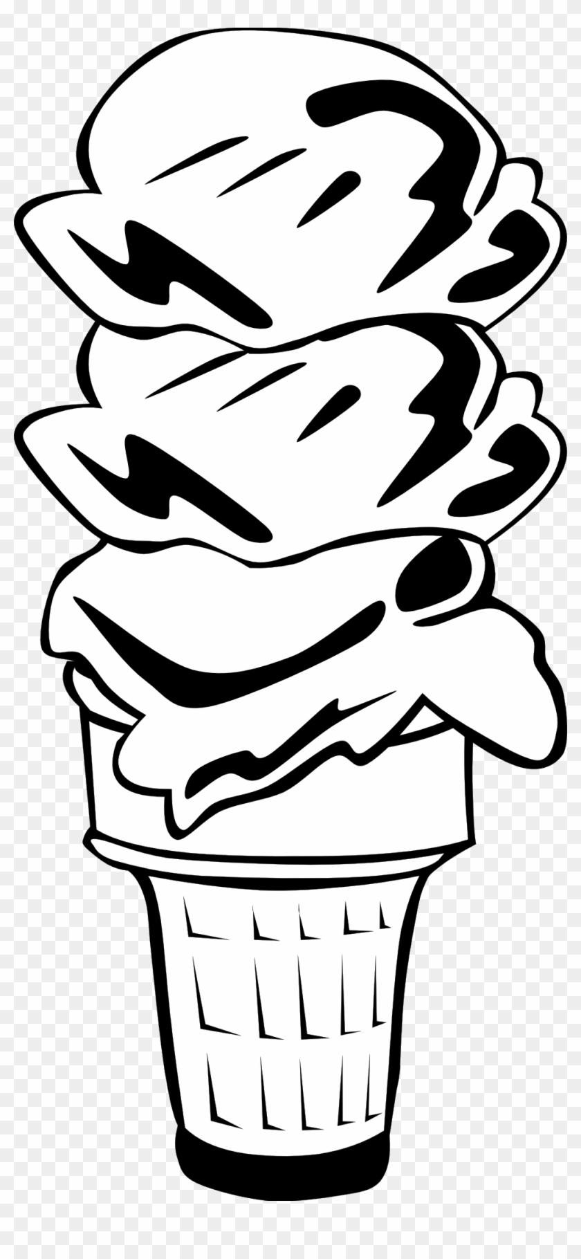 Fast Food, Desserts, Ice Cream Cone, Triple Clipart - Ice Cream Cone Clip Art #172631