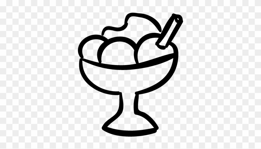 Ice Cream Hand Drawn Dessert Cup Vector - Ice Cream Dessert Icon #172641