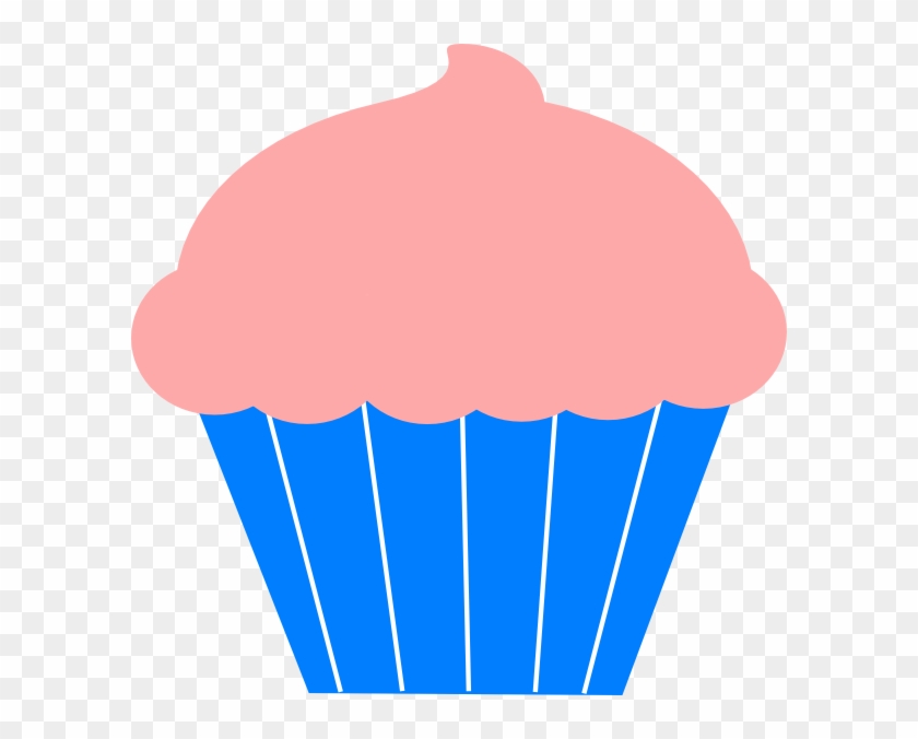 Cupcake Frosting & Icing Ice Cream Clip Art - Pink And Blue Cupcake Clipart #172642