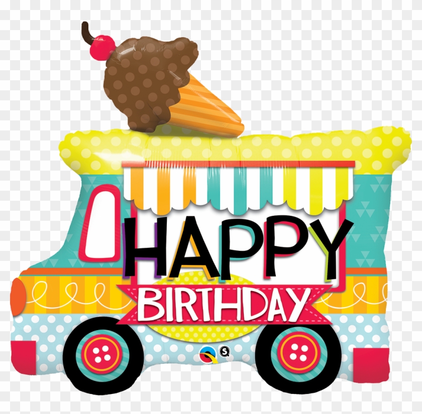 Ice Cream Truck Birthday Balloon - Happy Birthday Food Truck #172741