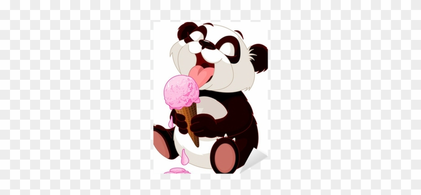 Cute Panda Bear With Ice Cream Carto Throw Blanket #172781