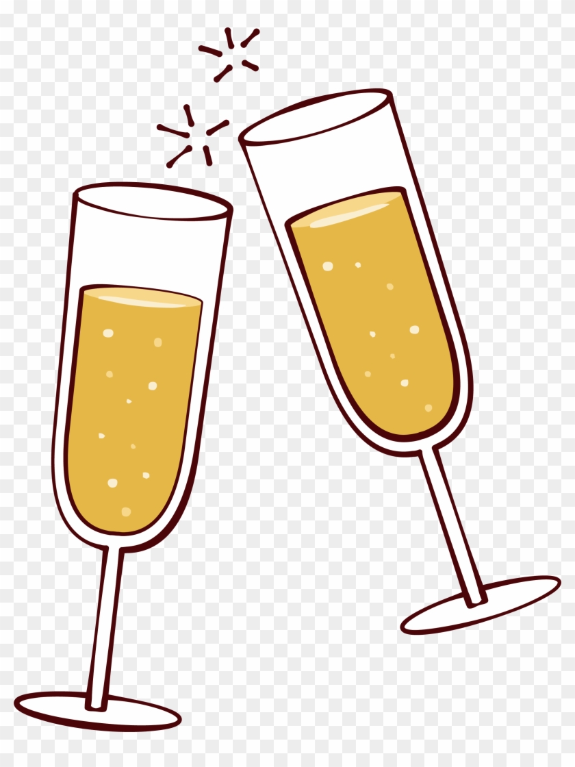 Wine Glass Clip Art - Champagne Cheers Clipart #172832