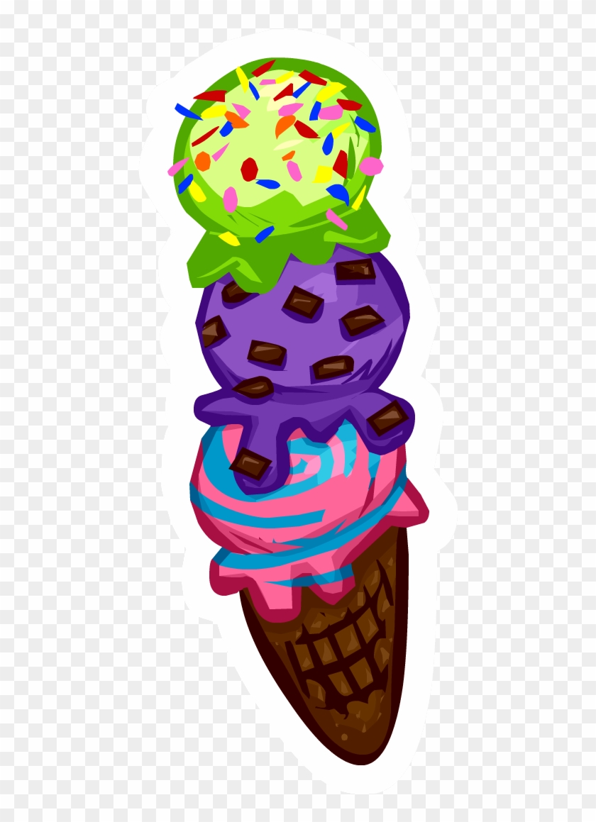 Triple Scoop - Ice Cream Cone #172851