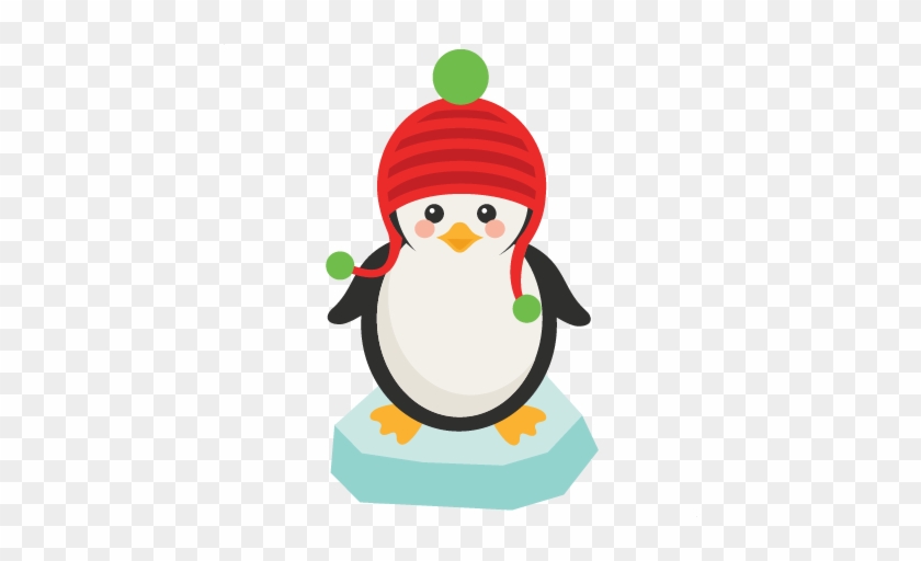 Penguin On Ice Svg Scrapbook Cut File Cute Clipart - Cricut #172919