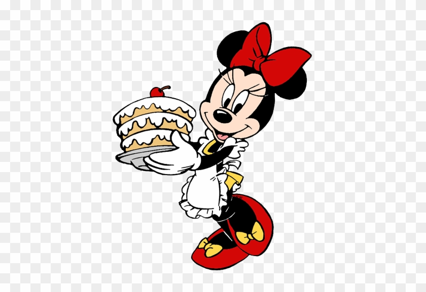 ice cream cone minnie carrying cake on platter minnie mouse cake