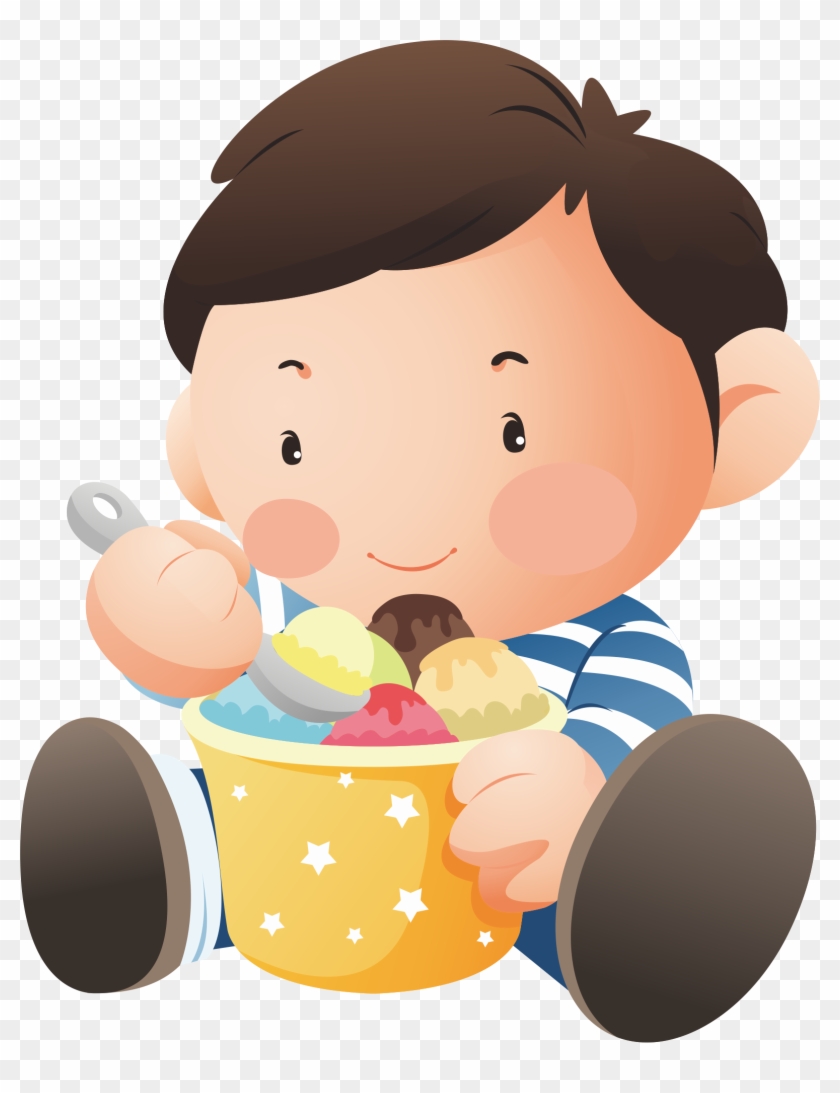 Ice Cream Chocolate Cake Child Eating - Eating #172956