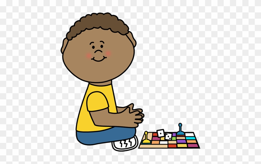 Kids Playing Board Games Clip Art - Boy Playing A Game Clipart #172978