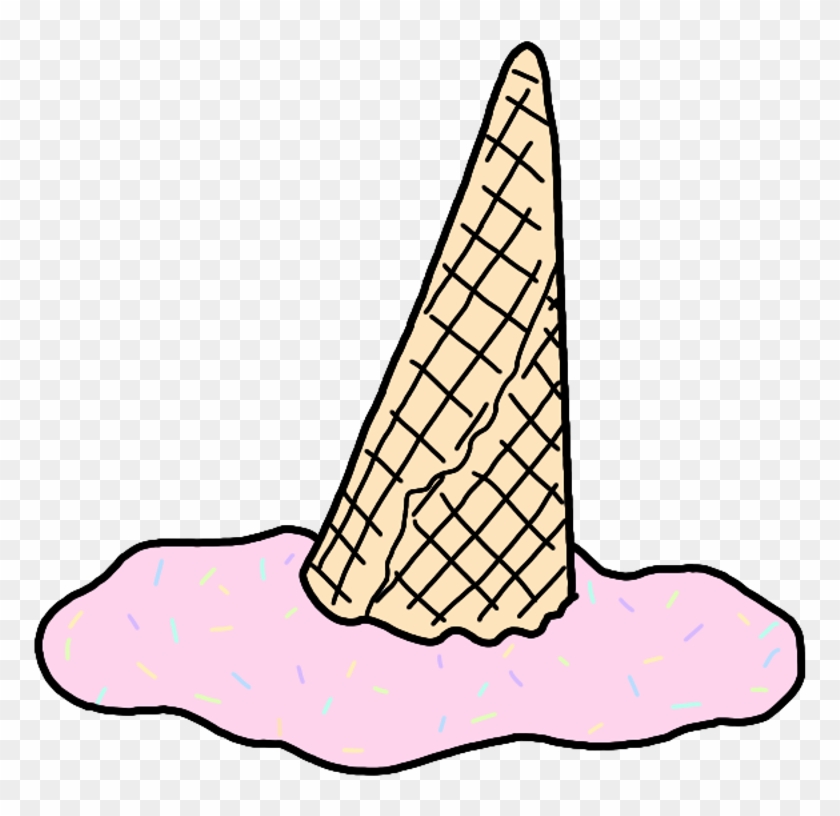 Icecream Ice Cream Melt Cone Sprinkles Summer Summervib - Ice Cream Cone #173447