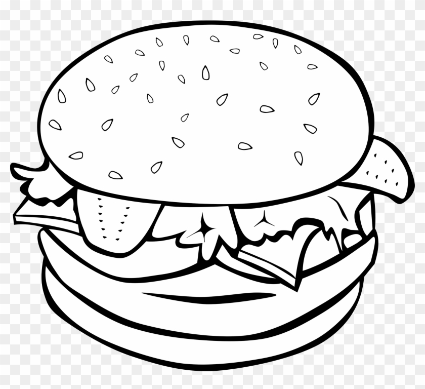 Free Food Clip Art Images - Cheeseburger Coloring Page #173503