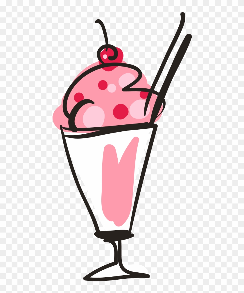 Ice Cream Cone Sundae Milkshake - Milkshake Clip Png Vector #173558