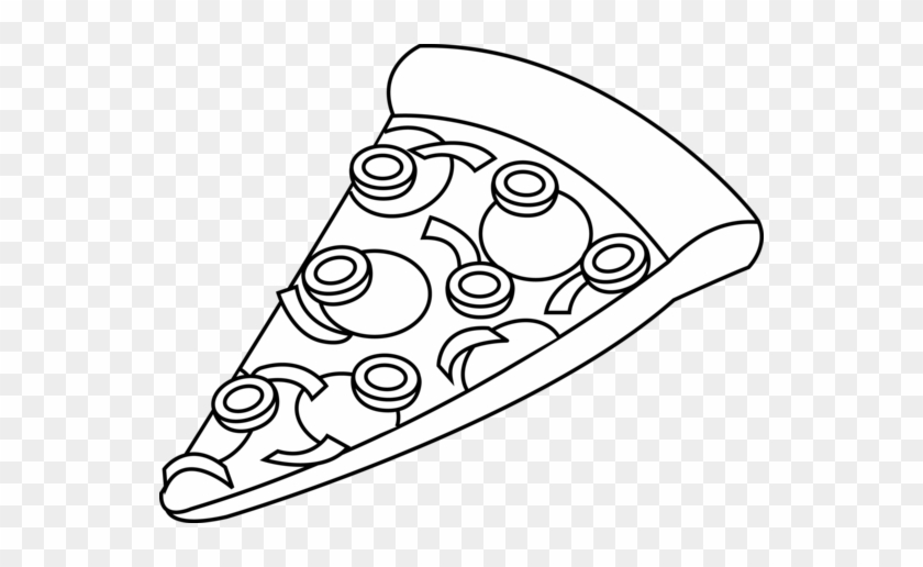 Combo - Clipart - Slice Of Pizza Black And White #173567