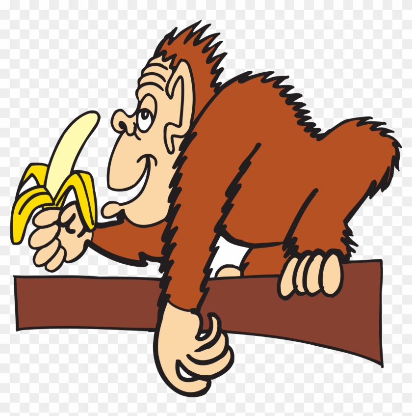 Free Monkey Eating Banana Clip Art - Monkey Eating Banana Clip Art #173617