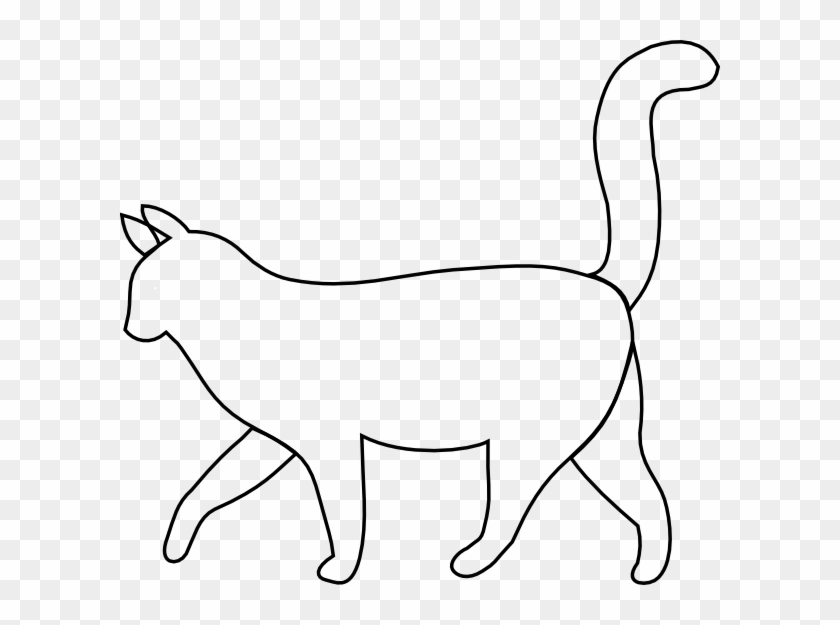 White Cat Outline Clip Art - Outline Of A Cat #173646