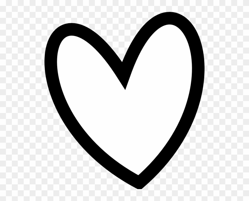 Slant Black Heart Outline Clip Art - Black And White Heart Clipart #173652