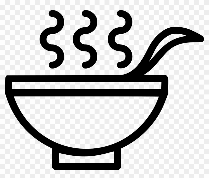 Drink Healthy Hot Soup Bowl Spoon Comments - Soup Bowl Clipart Black And White #173727