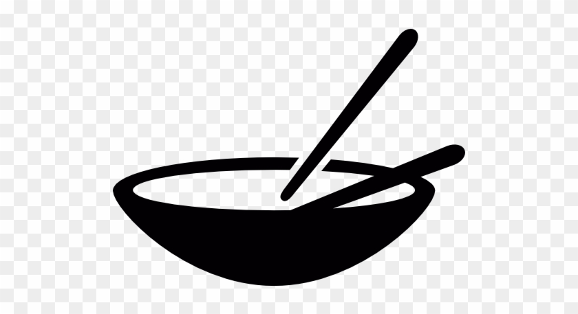 Japanese Food Clipart Bowl Food - Chopsticks Bowl Icon Png #173753