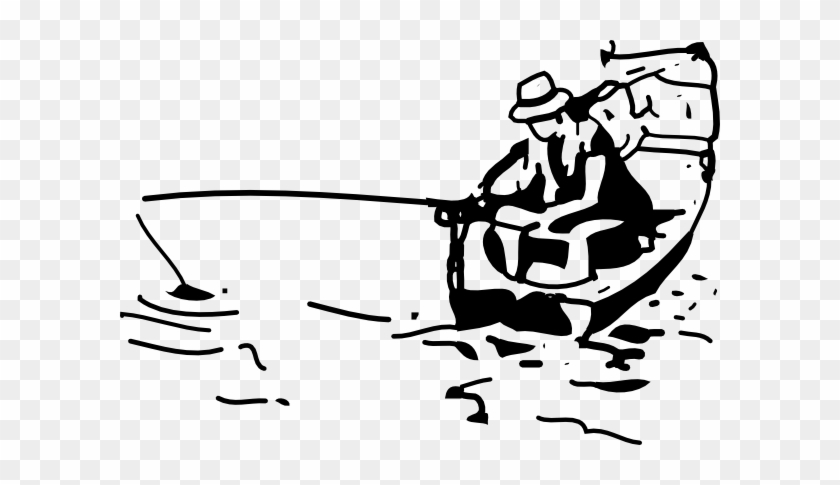 Free Boat Clipart Black And White Image - Fishing Black And White #173789