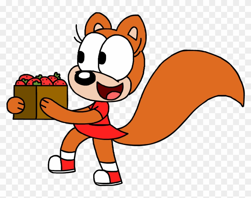 Squirrel And The Box Of Strawberries - Squirrel And The Box Of Strawberries #951777