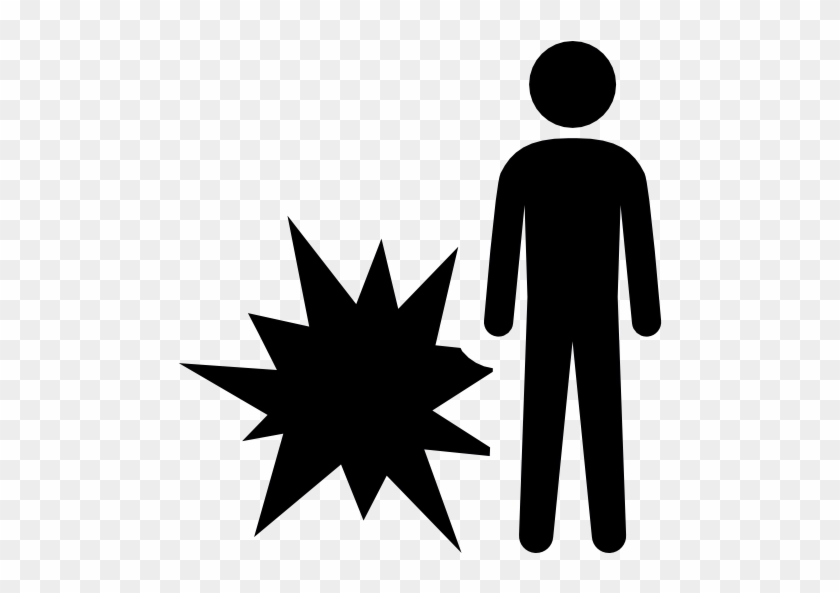 Man Standing Beside A Xmas Fireworks Explosion Free - Attack Icon #951776
