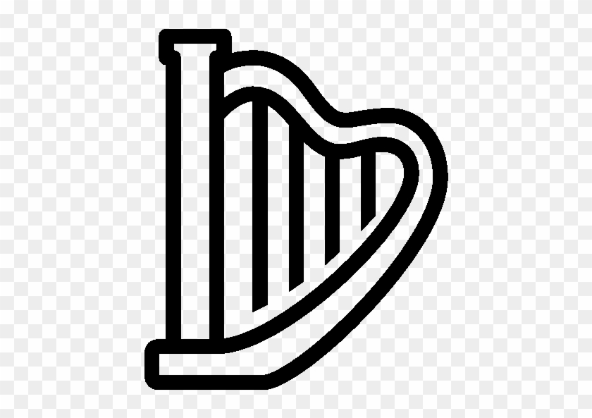 Music Harp Icon - Harp Icon Black And White #952167