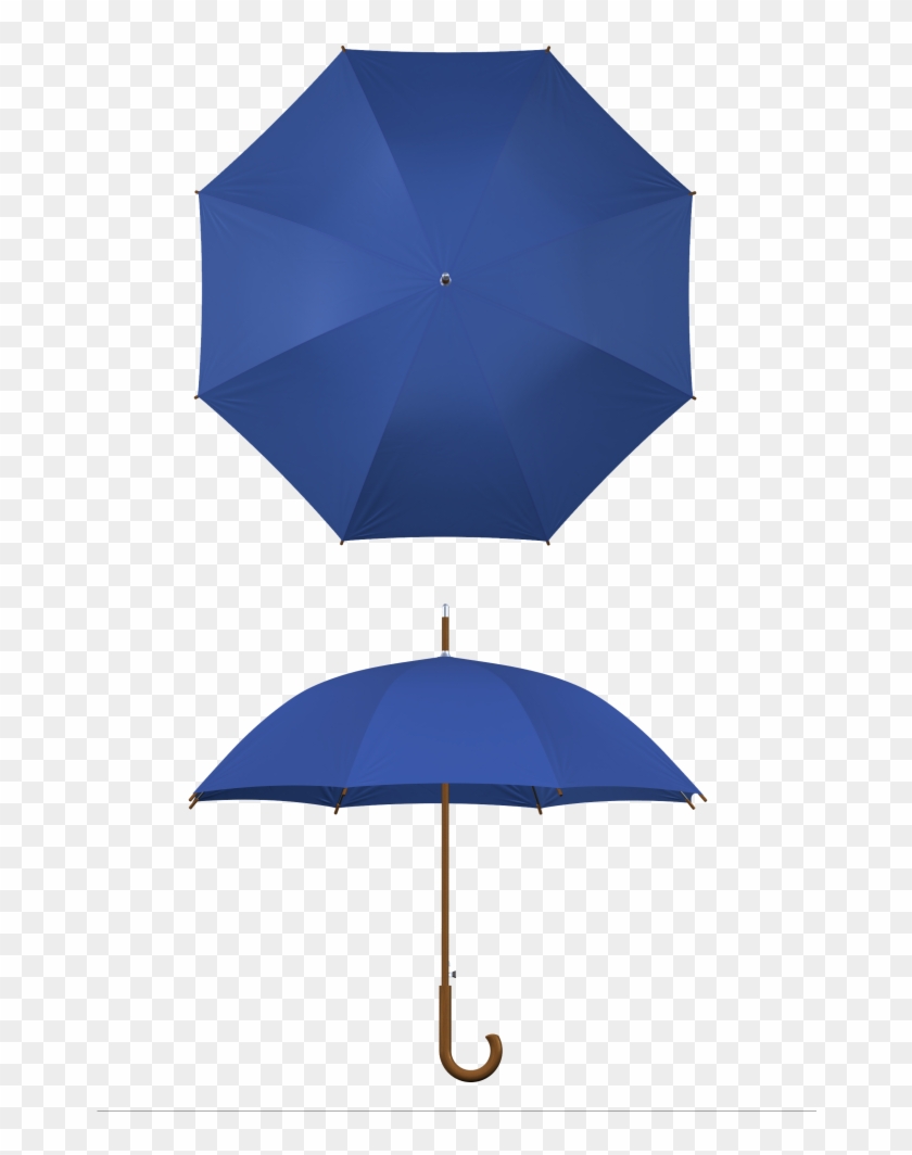 Wood Frame Royal Blue Umbrella - Royal Blue Umbrella #952340