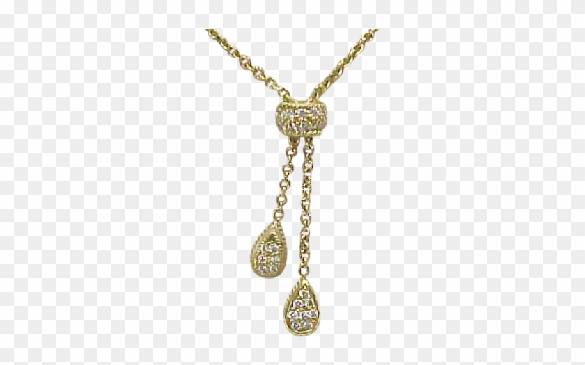 18k Gold Diamond Pave Lariat Necklace - 18k Gold Diamond Pave Lariat Necklace #952715