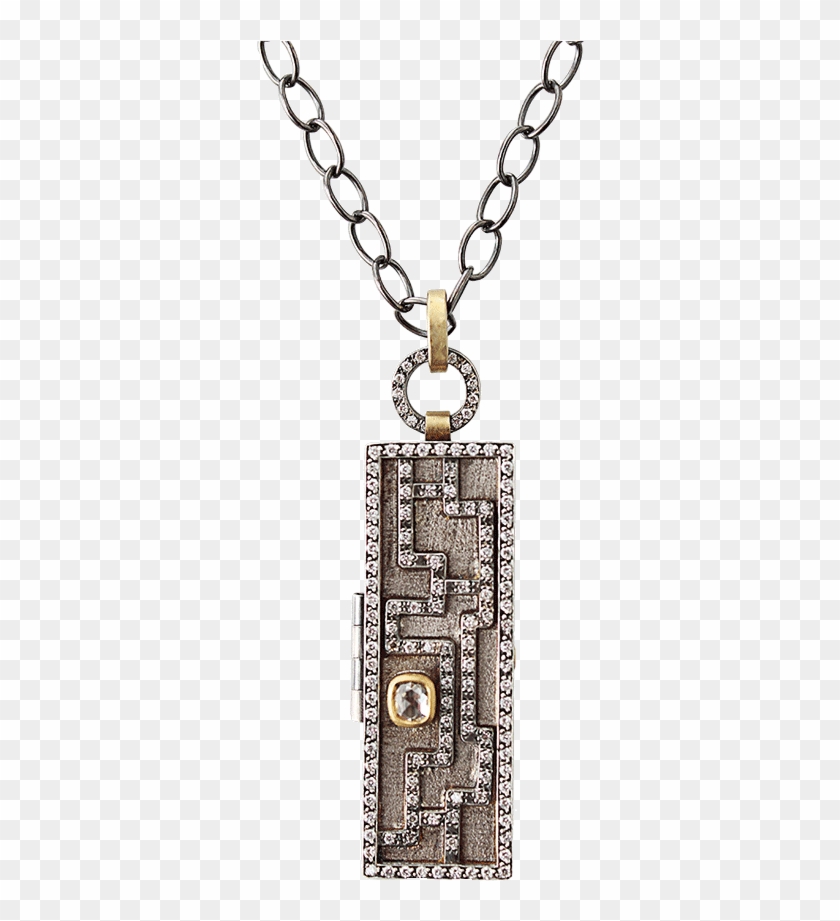 Mixed-metal And Diamond Maze Locket Pendant - Locket #952718