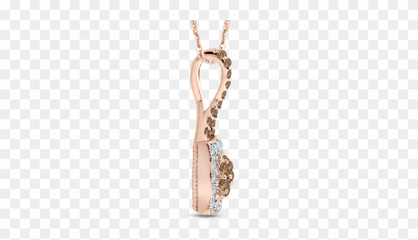 10k Pink Gold Brown And White Diamond Fashion Pendant - Locket #952772