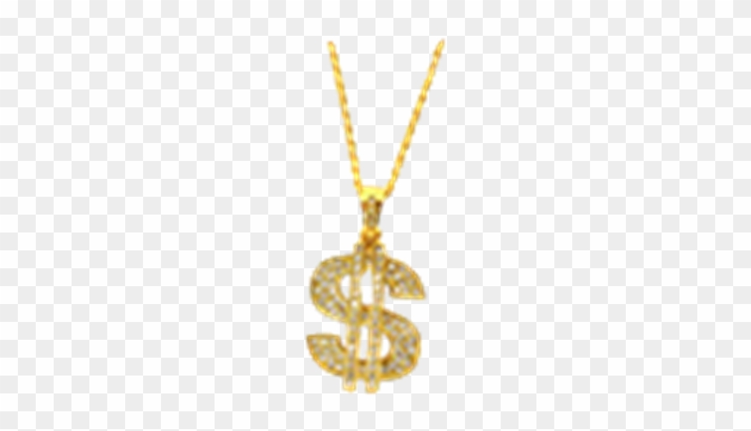 Golden $ Chain - Dollar Sign Necklace Transparent #952818