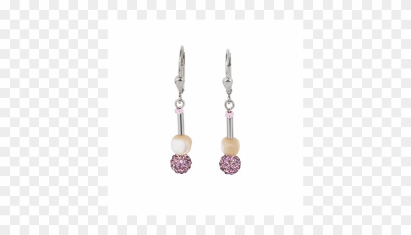 Earrings Swarovski® Crystals & Mother Of Pearl & Grey - Nacre #952832