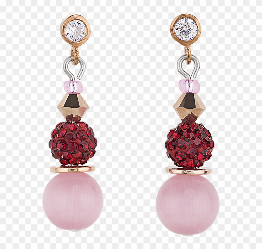 Timelessly Beautiful Earrings Hand-finished From Synthetic, - Coeur De Lion Red & Rose Crystal Pearl Earrings #952856