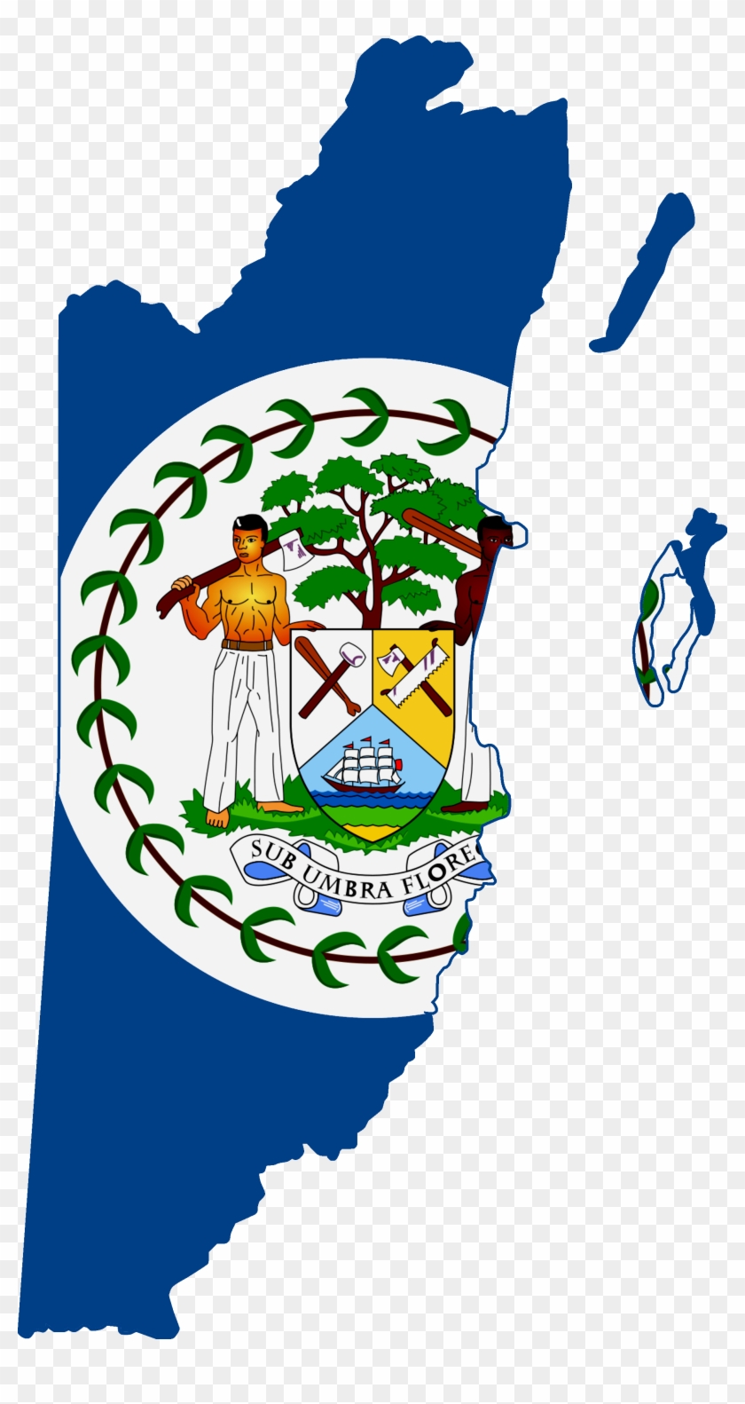 Belize Flag Map Png #952914