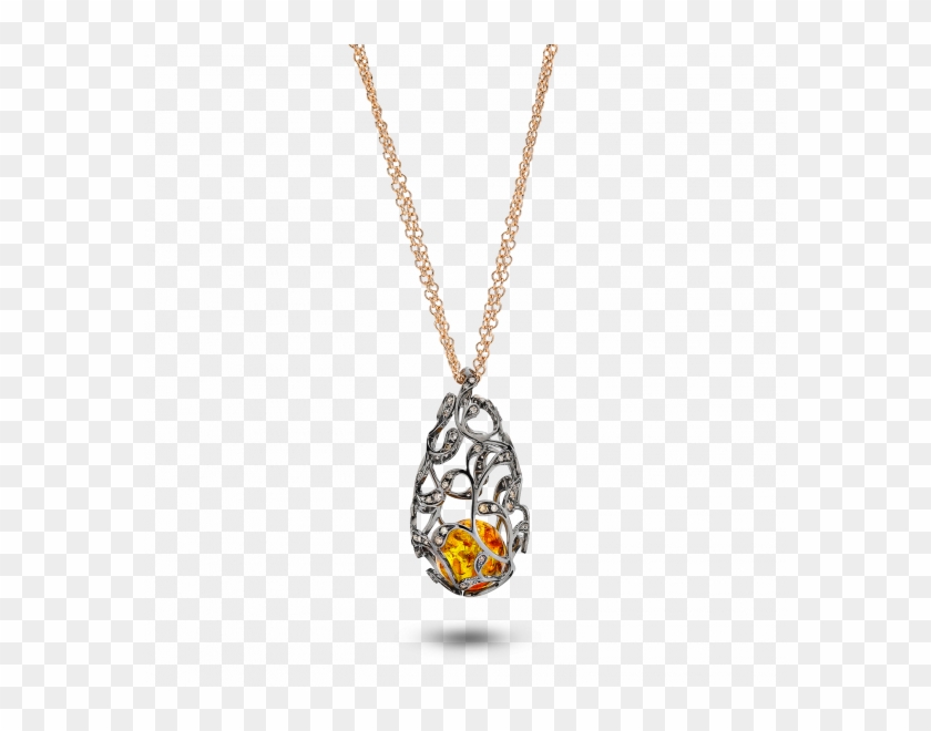 Necklace With Gold And Amber - Gold #952926