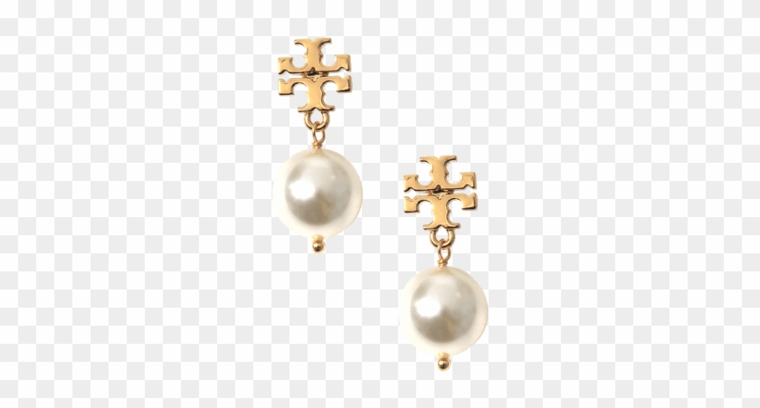 Tory Burch Logo Pearl Drop Earring Gold Women,tory - Earring #952935