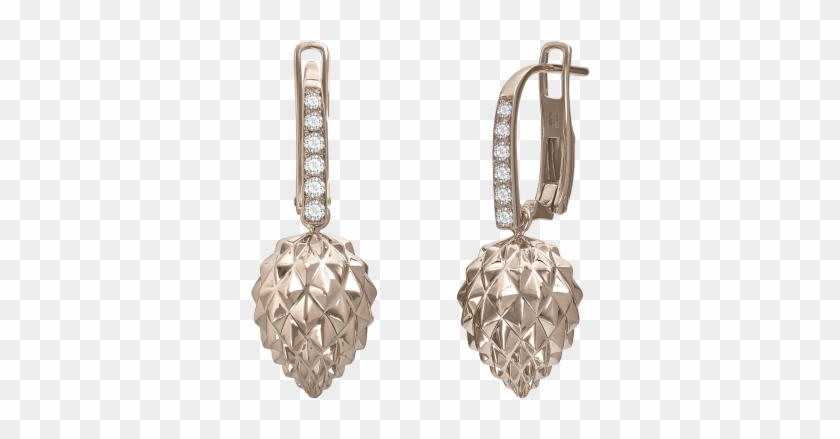 Pine Cone Diamond Earrings - Earrings #952942