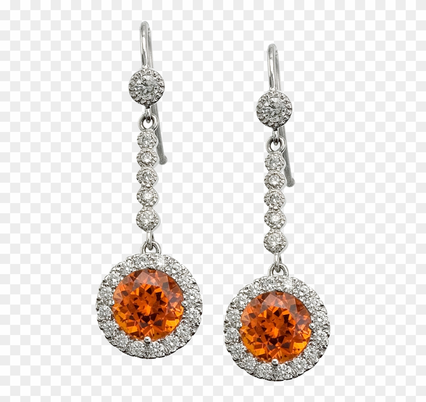 White Gold Euro Style Earrings - Diamond #952944