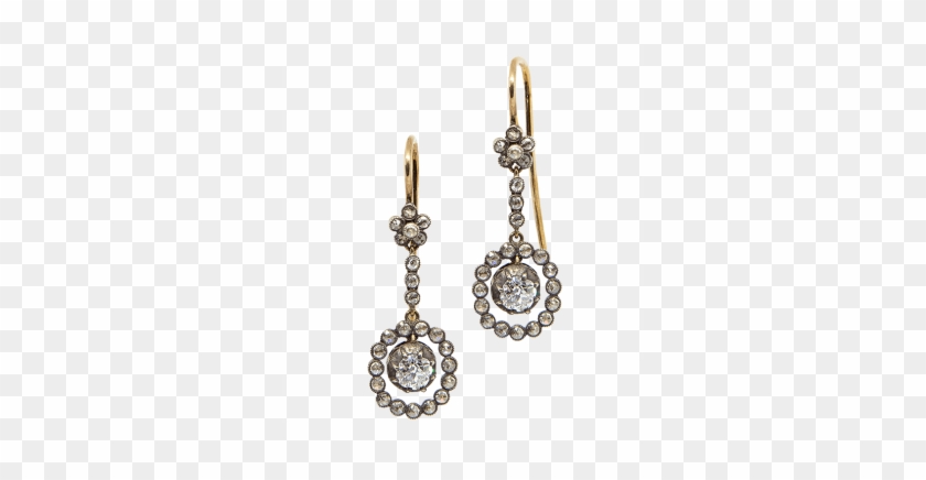 Diamond Drop Earrings - Silver #952962