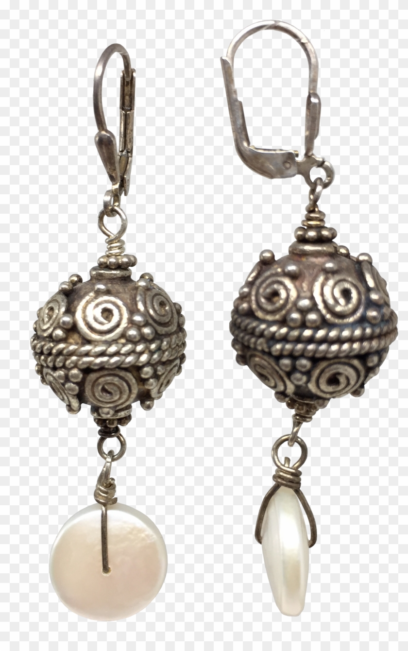 Sterling Silver Bali Pearl Drop Earrings - Bali #952970