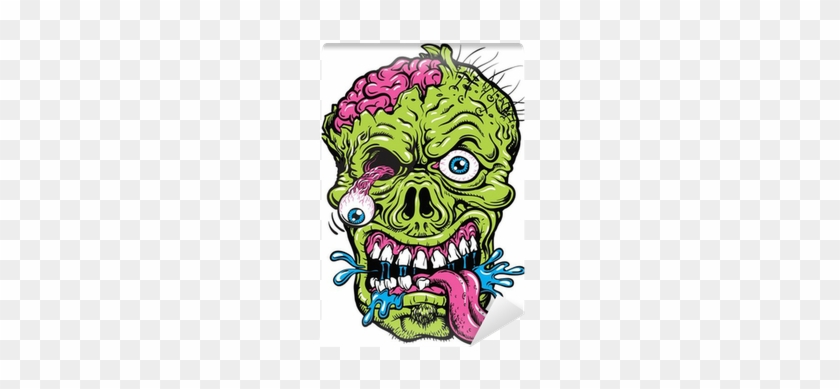 Detailed Zombie Head Illustration Wall Mural • Pixers® - Zombie Head Vector #952999