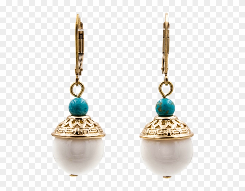 Realm Of Peace Bead Drop Earrings - Yunboutique Gold Filled Semi Precious Gemstone Earrings, #953009