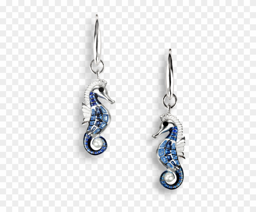 Nicole Barr Designs Sterling Silver Seahorse Wire Earrings-blue - Nicole Barr "seahorse" Earrings #953020
