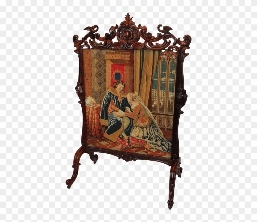 1860's American Rococo Rosewood Carved Fire Screen - Throne #953121