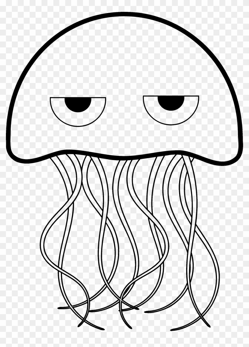 Full Size Of Coloring Book And Pages - Jellyfish Black And White Clip Art #953237